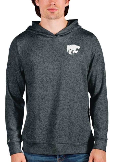Mens K-State Wildcats Charcoal Antigua Absolute Hooded Sweatshirt