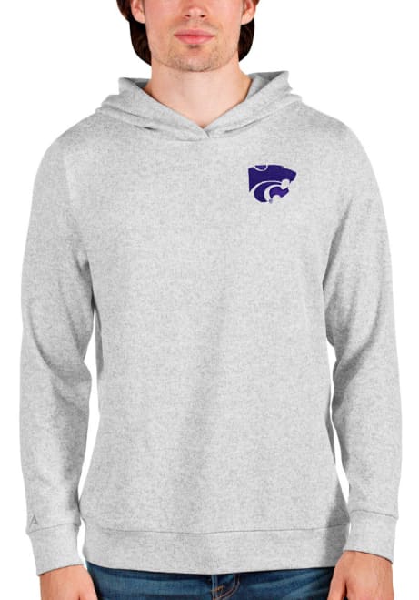 Mens K-State Wildcats Grey Antigua Absolute Hooded Sweatshirt