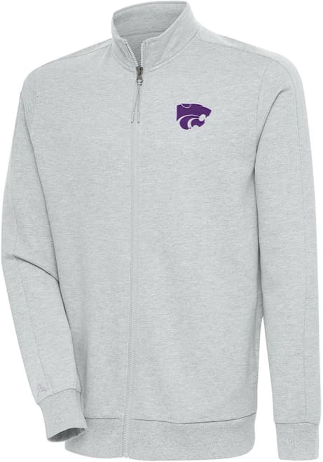 Mens K-State Wildcats Grey Antigua Action Light Weight Jacket