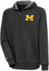 Main image for Antigua Michigan Wolverines Mens Black Action Long Sleeve 1/4 Zip Pullover