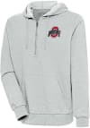 Main image for Antigua Ohio State Buckeyes Mens Grey Action Long Sleeve 1/4 Zip Pullover