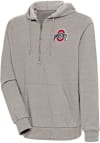 Main image for Antigua Ohio State Buckeyes Mens Oatmeal Action Long Sleeve 1/4 Zip Pullover