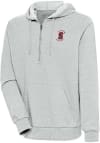 Main image for Antigua Stanford Cardinal Mens Grey Action Long Sleeve 1/4 Zip Pullover