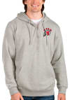 Main image for Antigua Utah Utes Mens Grey Action Long Sleeve 1/4 Zip Pullover
