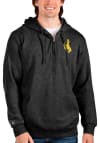 Main image for Antigua Wyoming Cowboys Mens Black Action Long Sleeve 1/4 Zip Pullover