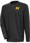 Main image for Antigua Michigan Wolverines Mens Black Reward Long Sleeve Crew Sweatshirt