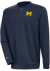 Main image for Antigua Michigan Wolverines Mens Navy Blue Reward Long Sleeve Crew Sweatshirt