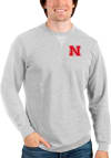 Main image for Antigua Nebraska Cornhuskers Mens Grey Reward Long Sleeve Crew Sweatshirt