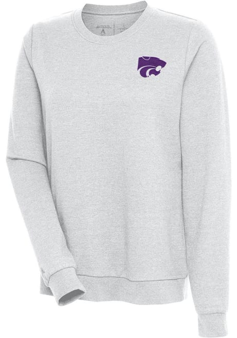 Womens K-State Wildcats Grey Antigua Action Crew Sweatshirt