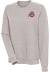 Main image for Antigua Ohio State Buckeyes Womens Oatmeal Action Crew Sweatshirt