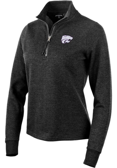 Womens K-State Wildcats Black Antigua Action 1/4 Zip Pullover