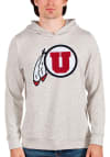 Main image for Antigua Utah Utes Mens Oatmeal Absolute Long Sleeve Hoodie