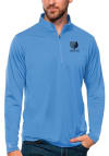 Main image for Antigua Memphis Grizzlies Mens Blue Tribute Long Sleeve 1/4 Zip Pullover