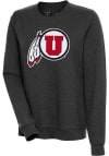 Main image for Antigua Utah Utes Womens Black Action Crew Sweatshirt