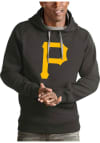 Main image for Antigua Pittsburgh Pirates Mens Charcoal Victory Long Sleeve Hoodie