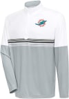 Main image for Antigua Miami Dolphins Mens White Bender Long Sleeve 1/4 Zip Pullover
