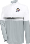 Main image for Antigua Pittsburgh Steelers Mens White Bender Long Sleeve 1/4 Zip Pullover