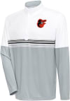 Main image for Antigua Baltimore Orioles Mens White Bender QZ Long Sleeve 1/4 Zip Pullover