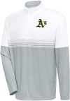 Main image for Antigua Oakland Athletics Mens White Bender QZ Long Sleeve 1/4 Zip Pullover