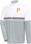 Main image for Antigua Pittsburgh Pirates Mens White Bender QZ Long Sleeve 1/4 Zip Pullover