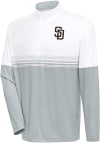Main image for Antigua San Diego Padres Mens White Bender QZ Long Sleeve 1/4 Zip Pullover