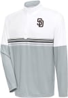 Main image for Antigua San Diego Padres Mens White Bender QZ Long Sleeve 1/4 Zip Pullover
