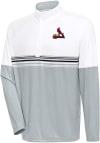 Main image for Antigua St Louis Cardinals Mens White Bender QZ Long Sleeve 1/4 Zip Pullover