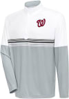 Main image for Antigua Washington Nationals Mens White Bender QZ Long Sleeve 1/4 Zip Pullover