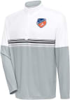 Main image for Antigua FC Cincinnati Mens White Bender Long Sleeve 1/4 Zip Pullover