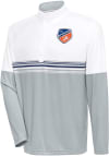 Main image for Antigua FC Cincinnati Mens White Bender Long Sleeve Qtr Zip Pullover