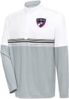 Main image for Antigua FC Dallas Mens White Bender Long Sleeve 1/4 Zip Pullover