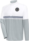 Main image for Antigua Philadelphia Union Mens White Bender Long Sleeve Qtr Zip Pullover