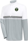 Main image for Antigua Portland Timbers Mens White Bender Long Sleeve 1/4 Zip Pullover