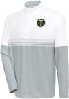 Main image for Antigua Portland Timbers Mens White Bender Long Sleeve 1/4 Zip Pullover