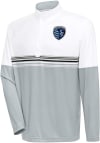Main image for Antigua Sporting Kansas City Mens White Bender Long Sleeve 1/4 Zip Pullover