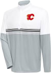 Main image for Antigua Calgary Flames Mens White Bender Long Sleeve 1/4 Zip Pullover