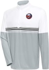 Main image for Antigua New York Islanders Mens White Bender Long Sleeve 1/4 Zip Pullover