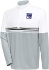 Main image for Antigua New York Rangers Mens White Bender Long Sleeve 1/4 Zip Pullover