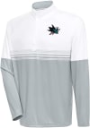 Main image for Antigua San Jose Sharks Mens White Bender Long Sleeve 1/4 Zip Pullover