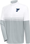 Main image for Antigua St Louis Blues Mens White Bender Long Sleeve 1/4 Zip Pullover