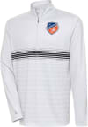 Main image for Antigua FC Cincinnati Mens Grey Bullseye Long Sleeve 1/4 Zip Pullover