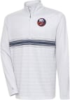 Main image for Antigua New York Islanders Mens Grey Bullseye Long Sleeve 1/4 Zip Pullover