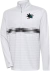 Main image for Antigua San Jose Sharks Mens Grey Bullseye Long Sleeve 1/4 Zip Pullover