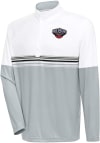 Main image for Antigua New Orleans Pelicans Mens White Bender Long Sleeve 1/4 Zip Pullover