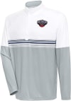 Main image for Antigua New Orleans Pelicans Mens White Bender Long Sleeve Qtr Zip Pullover