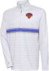 Main image for Antigua New York Knicks Mens Grey Bullseye Long Sleeve 1/4 Zip Pullover
