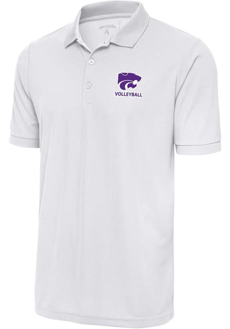 K-State Wildcats White Antigua Volleyball Legacy Pique Big and Tall Polo