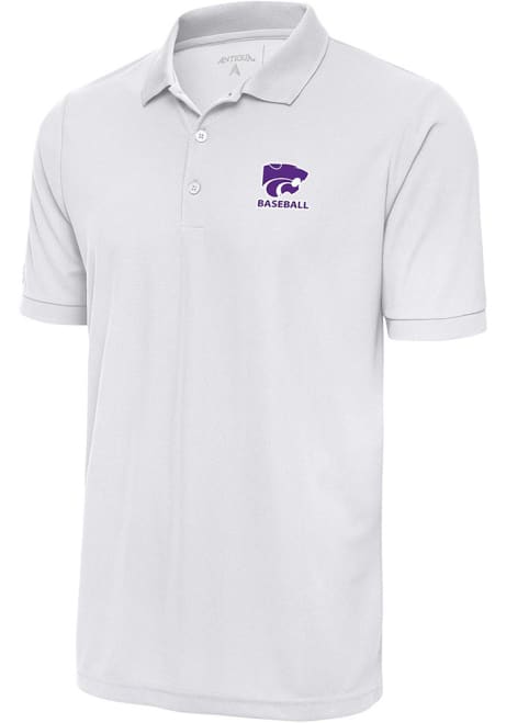 K-State Wildcats White Antigua Baseball Legacy Pique Big and Tall Polo