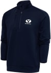 Main image for Antigua BYU Cougars Mens Navy Blue Basketball Generation Long Sleeve 1/4 Zip Pullover