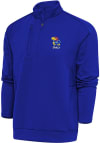 Main image for Antigua Kansas Jayhawks Mens Blue Dad Generation Long Sleeve Qtr Zip Pullover